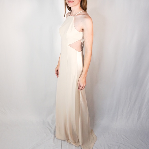 WHITE VERA WANG Crepe Cutaway Dress Illusion NWT - Picture 4 of 6